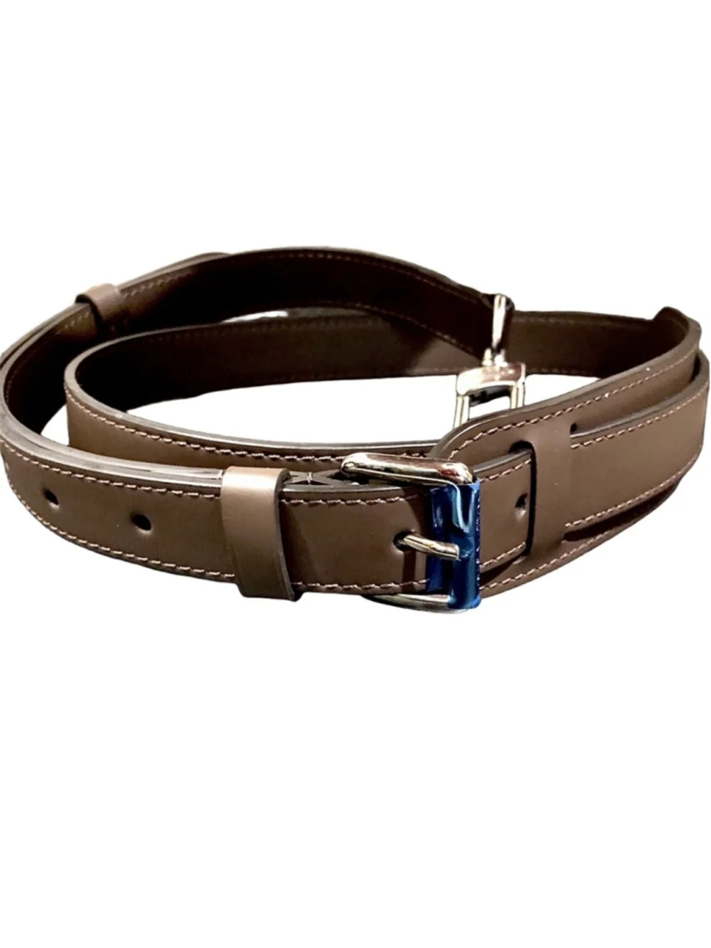 LOUIS VUITTON Moka Brown Epi Alma Hand Bag LV Leather Strap with Silver Hardware